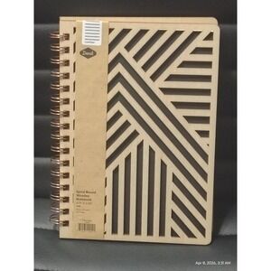 Laser Cut Wood Cover Notebook 130 Lined Pages Spiral Bound Keepsake Pocket DENIK